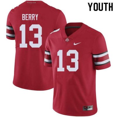 NCAA Ohio State Buckeyes Youth #13 Rashod Berry Red Nike Football College Jersey QIO6245CK